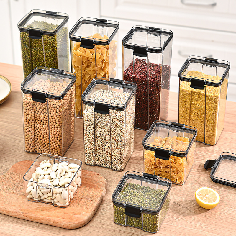 Airtight Cereal Jar - Sealed Jars Kitchen Grain Storage Organizer