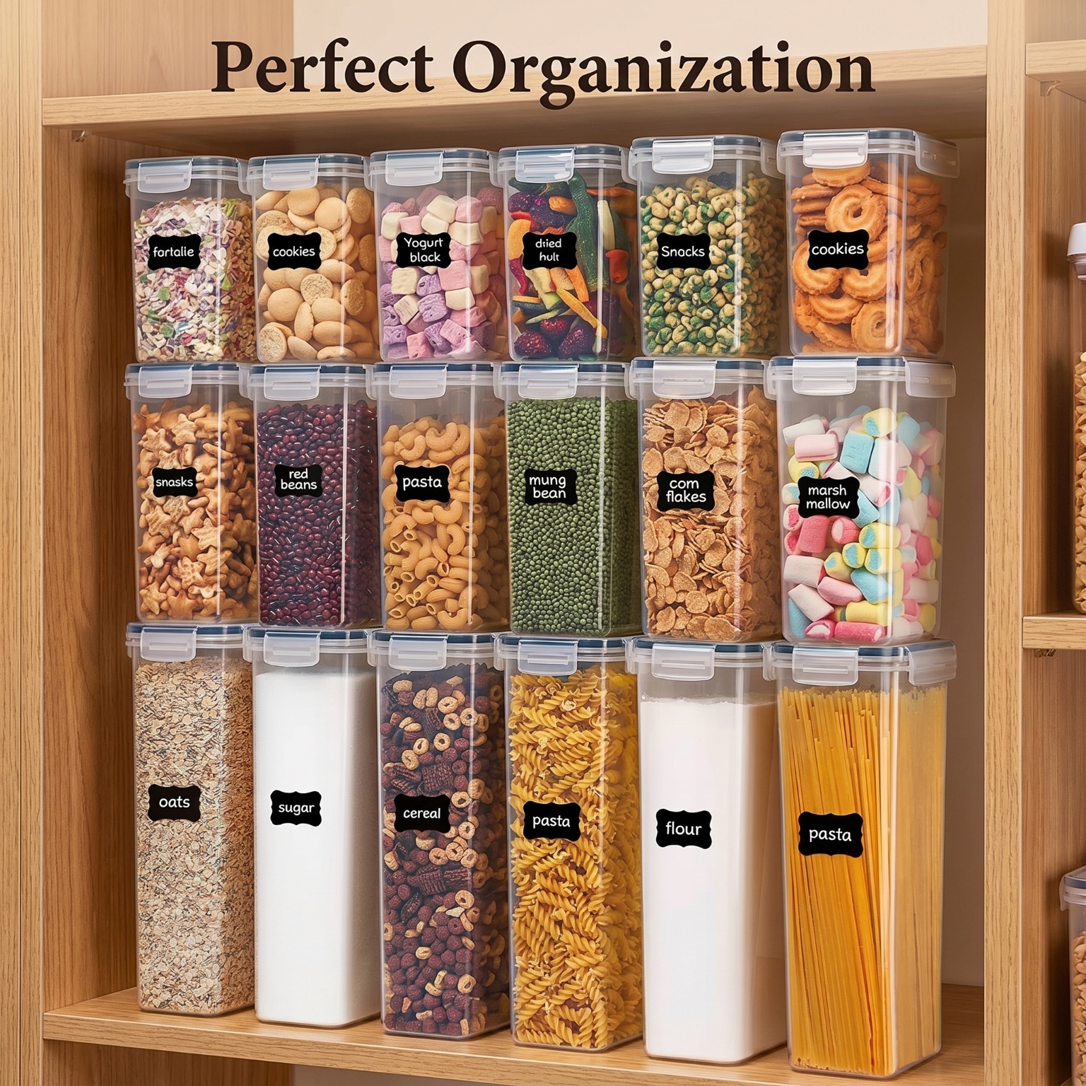 Airtight Cereal Jar - 24 Pack Airtight Cereal Storage Containers