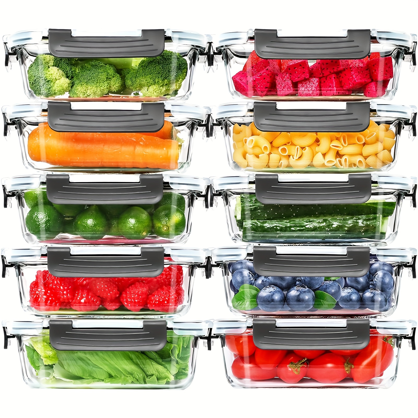Food Storage Without Pantry - 20 Pack Glass Meal Prep Containers