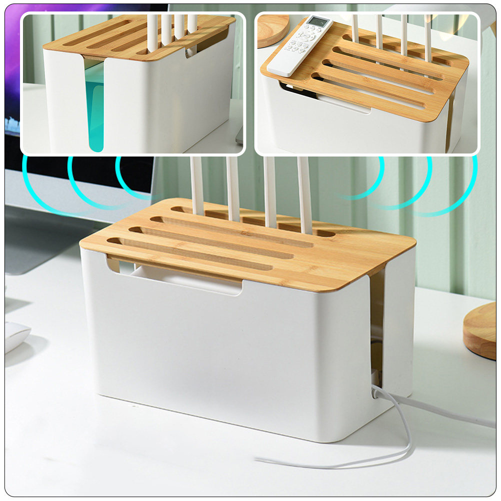 Food Storage Plastic Boxes - Sturdy Cable Management Box Router Storage