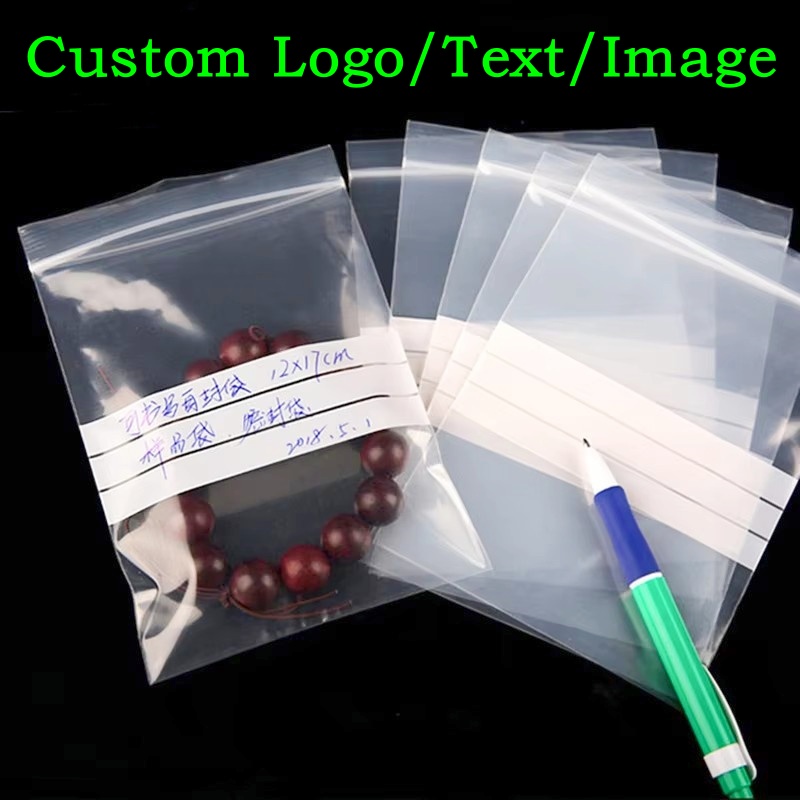 Food Storage Roll Bags - 200PCS PE Clear Plastic Writing Ziplock