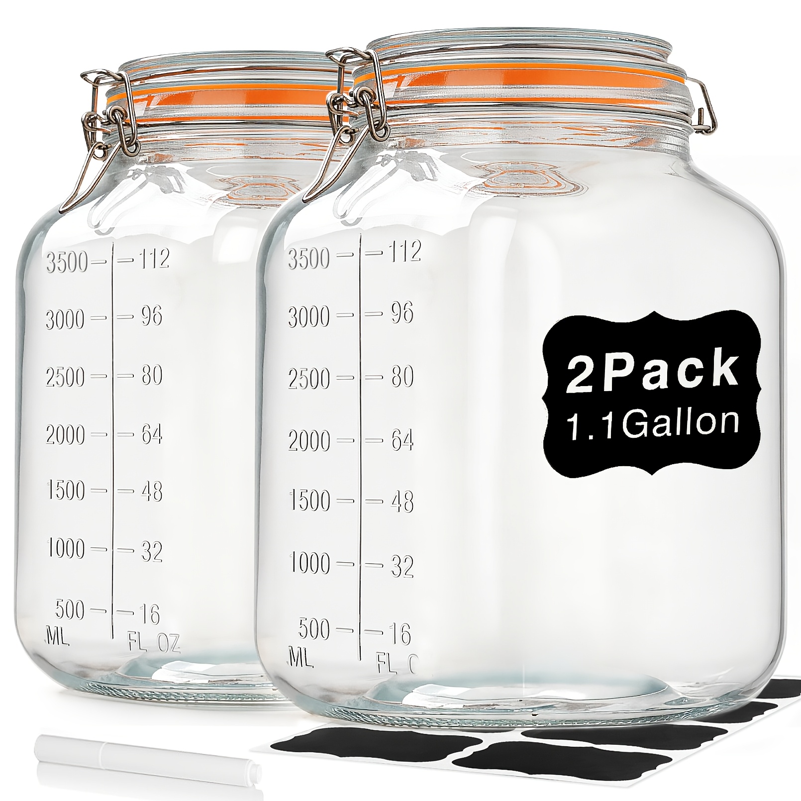 Food Storage Without Pantry - 2-Pack Square Glass Storage Jars –
