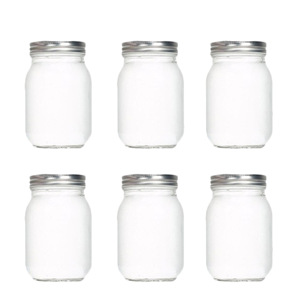 Food Storage Jars Plastic - 6Pcs Round Glass Food Storage Containers