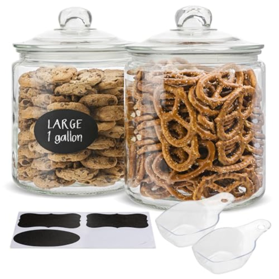 Food Storage Pantry - Glass Kitchen Jars Food and Cookie