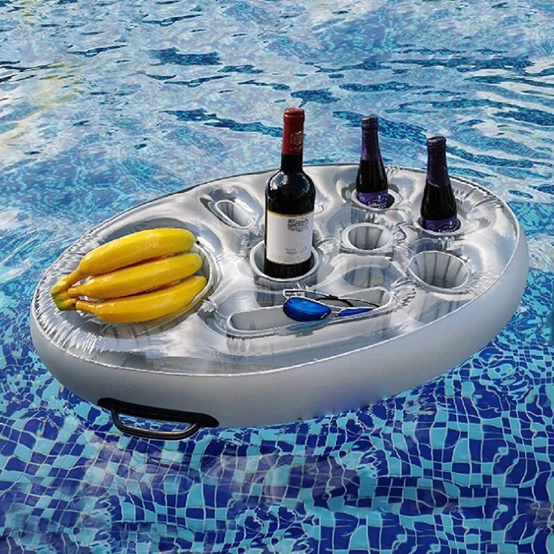 Food Storage In Cooler - Inflatable Drink Tray Multiholes Cup Holder