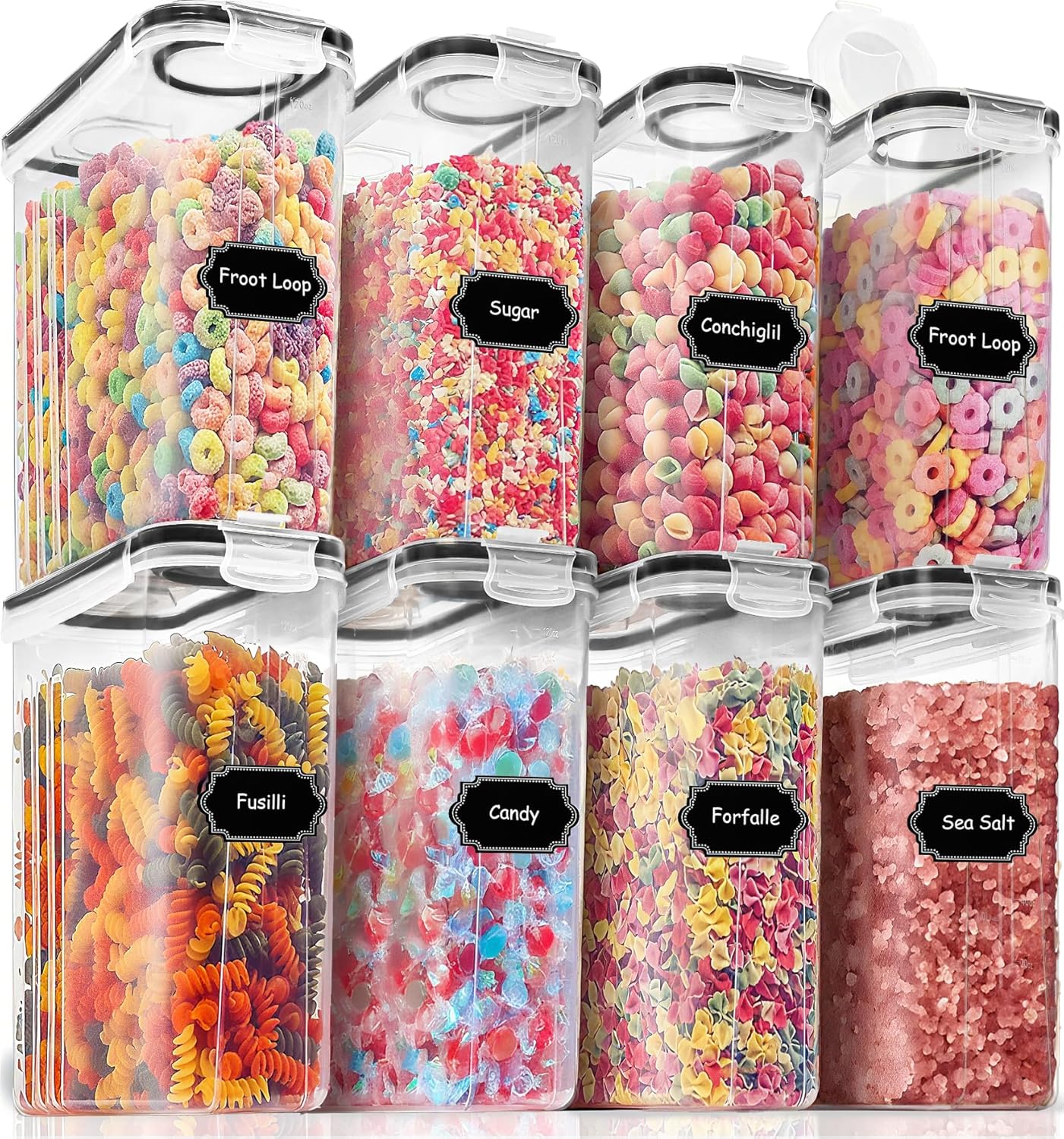 Food Storage Pantry - 8-Piece Airtight Food Storage Containers Set