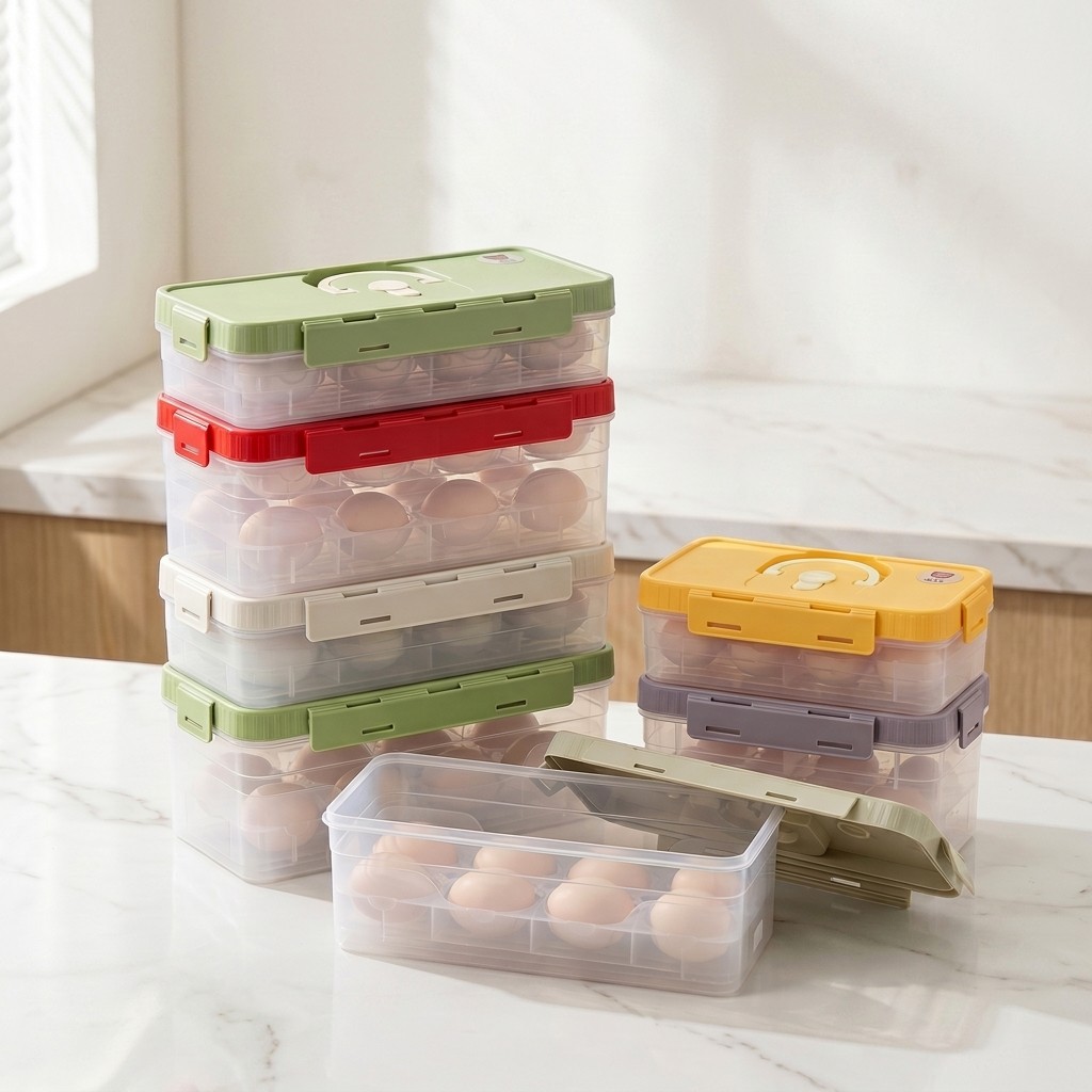 Food Storage Plastic Boxes - Stackable Egg Storage Box Refrigerator Organizer