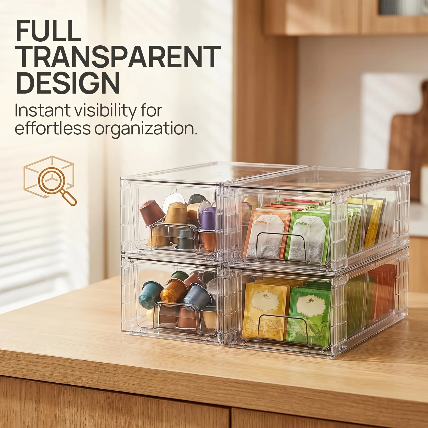 Food Storage Without Pantry - 4/6/8/10 Pack Clear Acrylic Food Storage