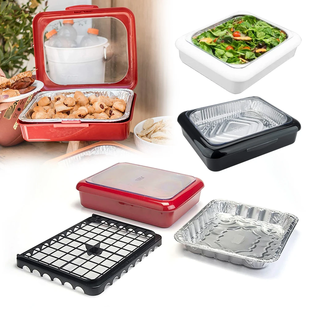 Plastic Foil Pan Carrier Stack - Food Storage Aluminum Containers 评论和价格