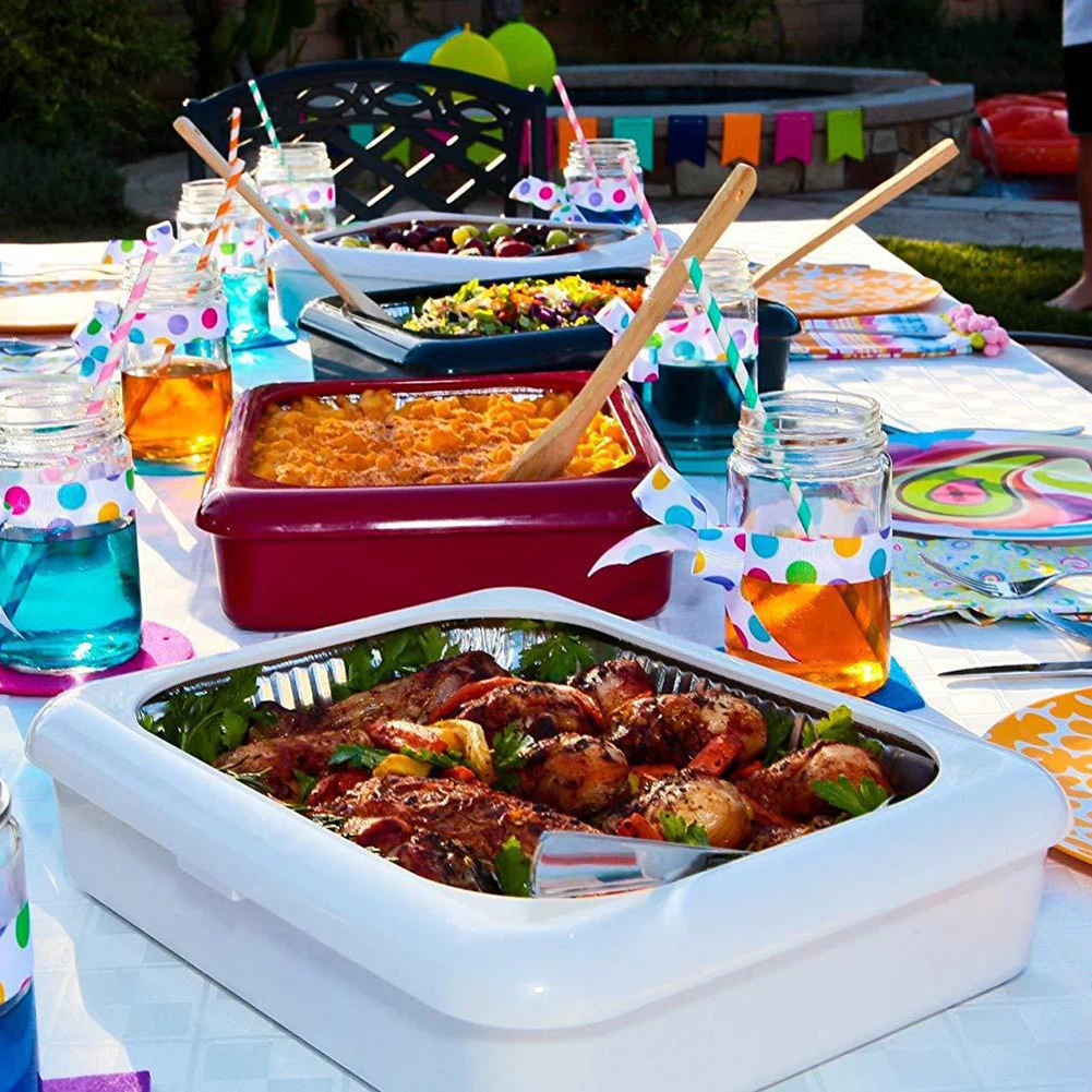 Plastic Foil Pan Carrier Stack - Food Storage Aluminum Containers 评论和价格