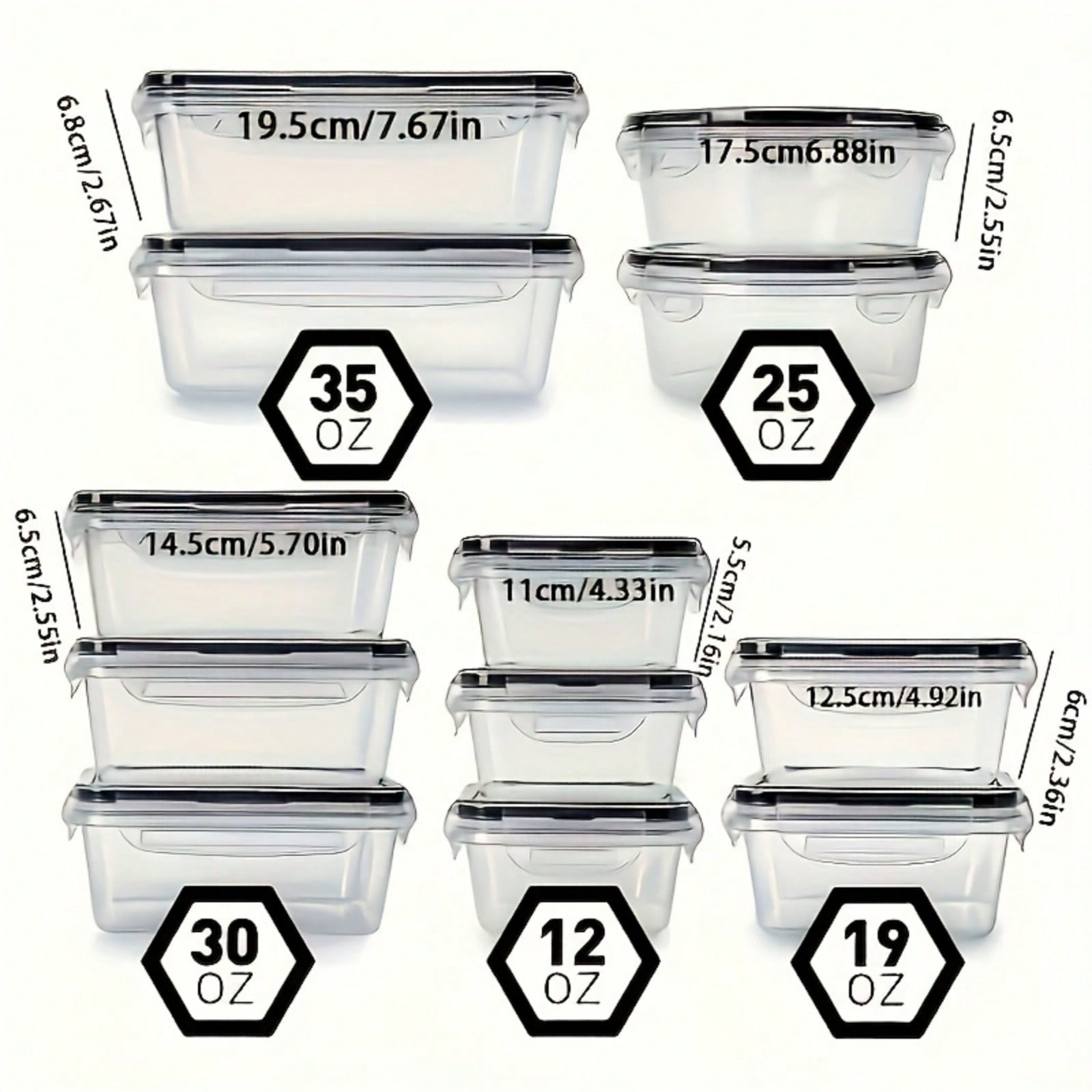 24 Pieces Food Storage Contain - Food Storage Plastic Boxes 评论和价格