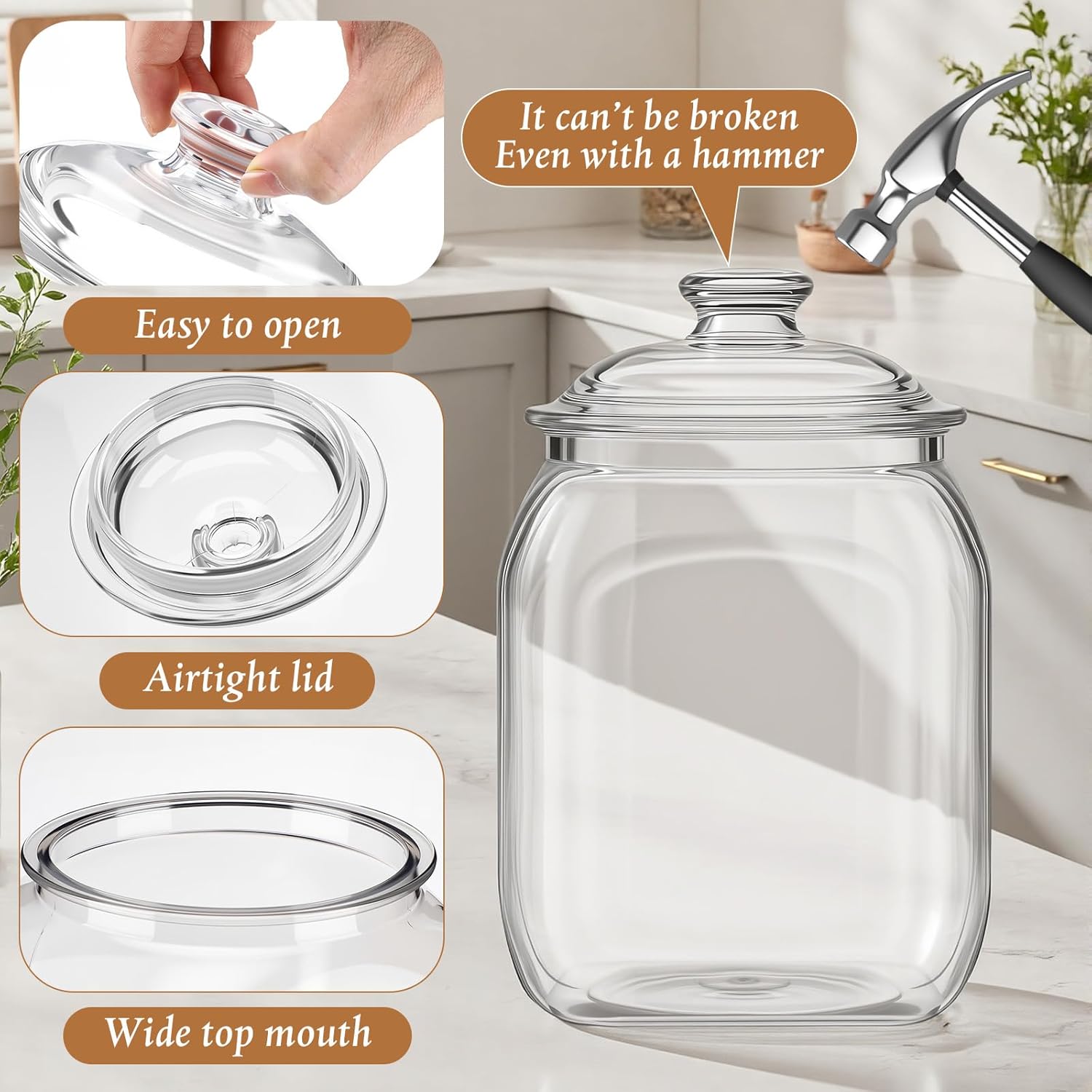 2 Pack Acrylic Cookie Candy Ja - Food Storage Jars Plastic 评论和价格