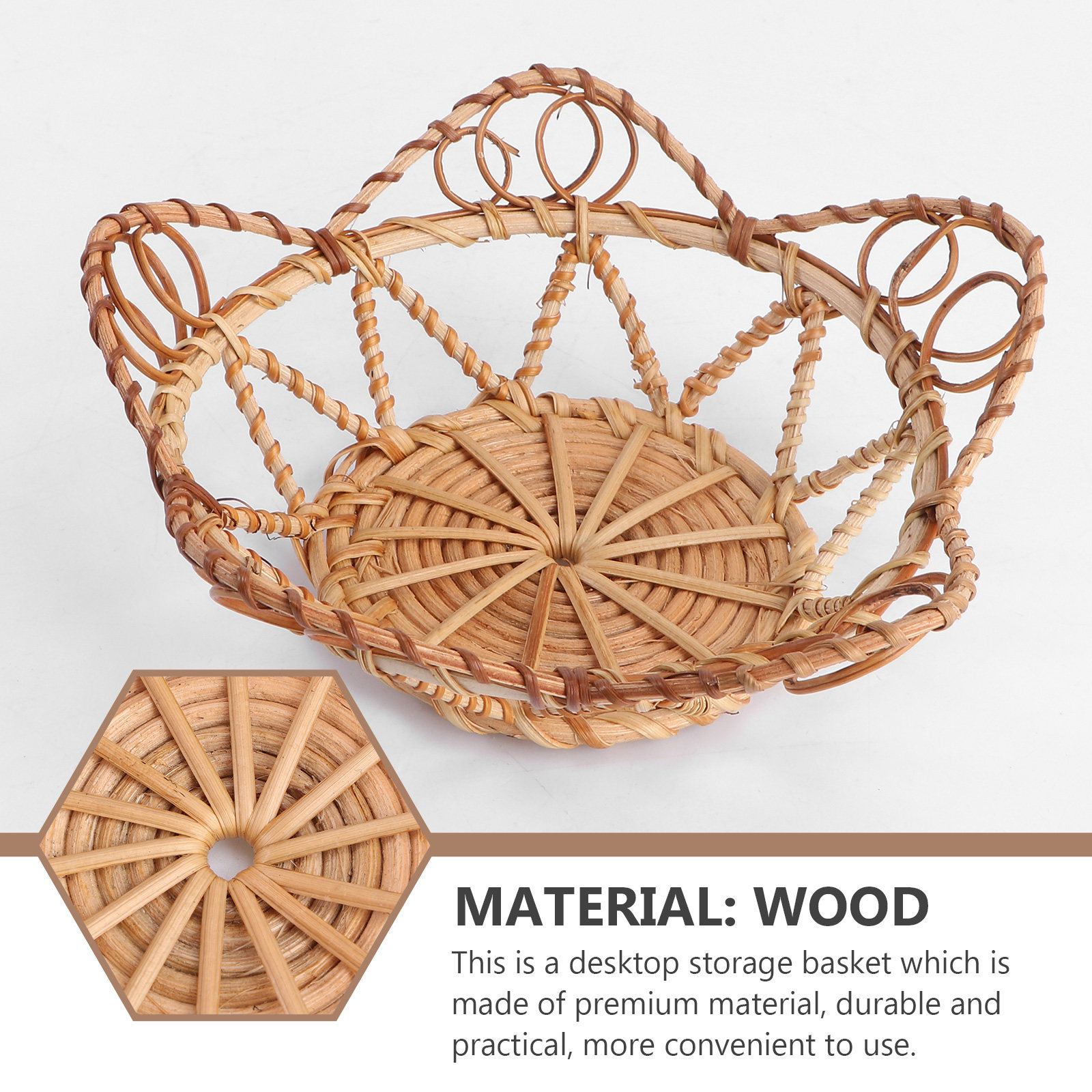 1Pcs Handwoven Rattan Basket N - Food Storage Without Pantry 评论和价格