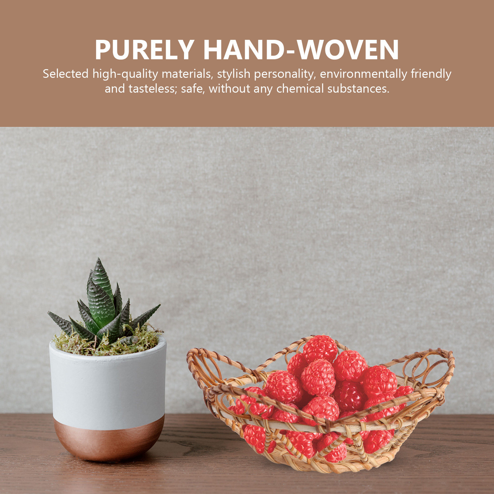 1Pcs Handwoven Rattan Basket N - Food Storage Without Pantry 评论和价格