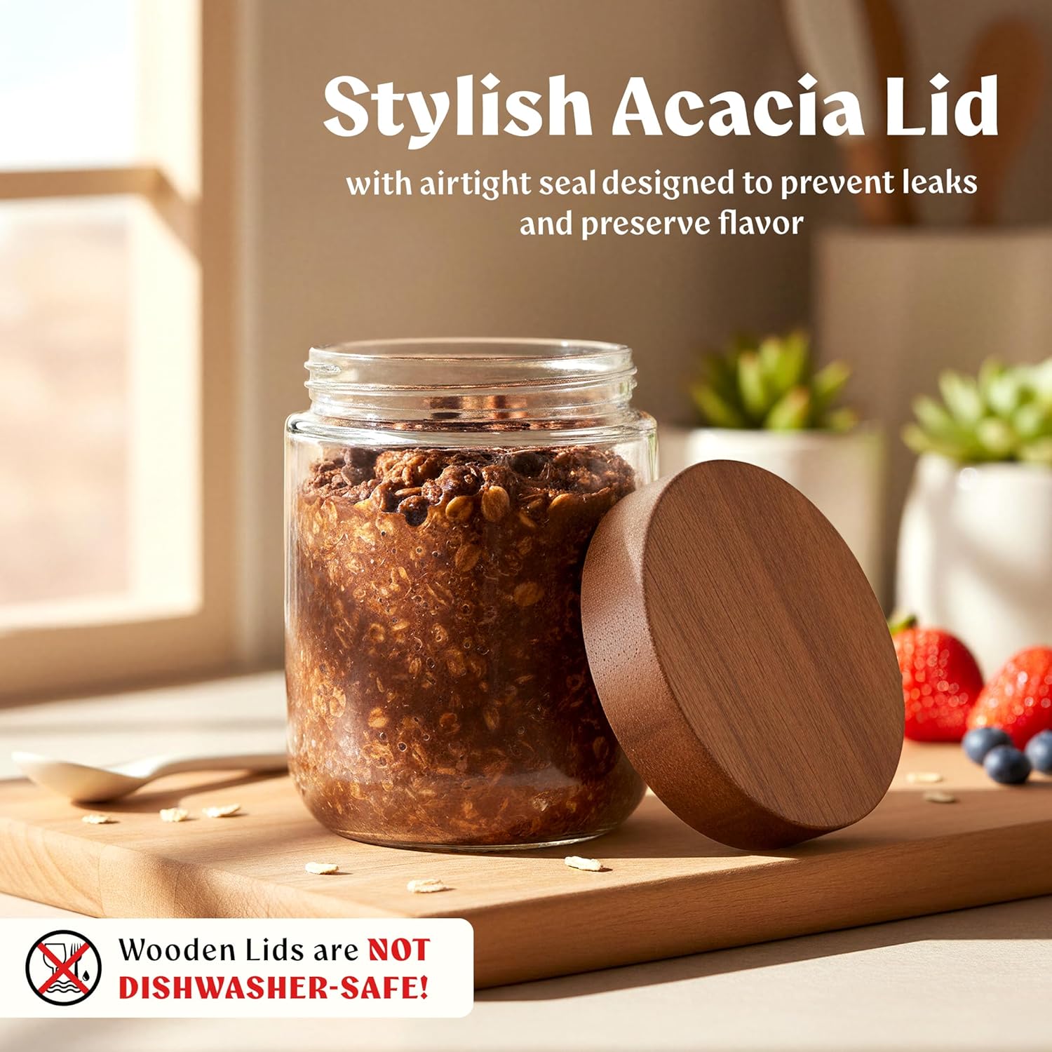 Overnight Oats Containers with - Food Storage Jars Plastic 评论和价格