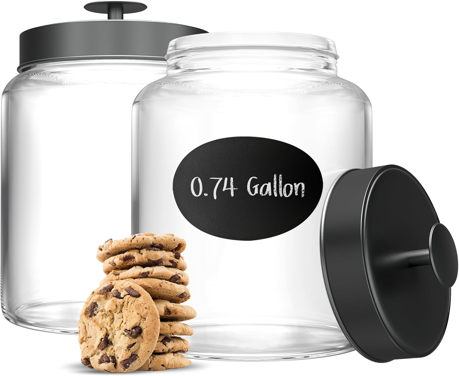 Glass Kitchen Canister Set, Fo - Food Storage Pantry 评论和价格