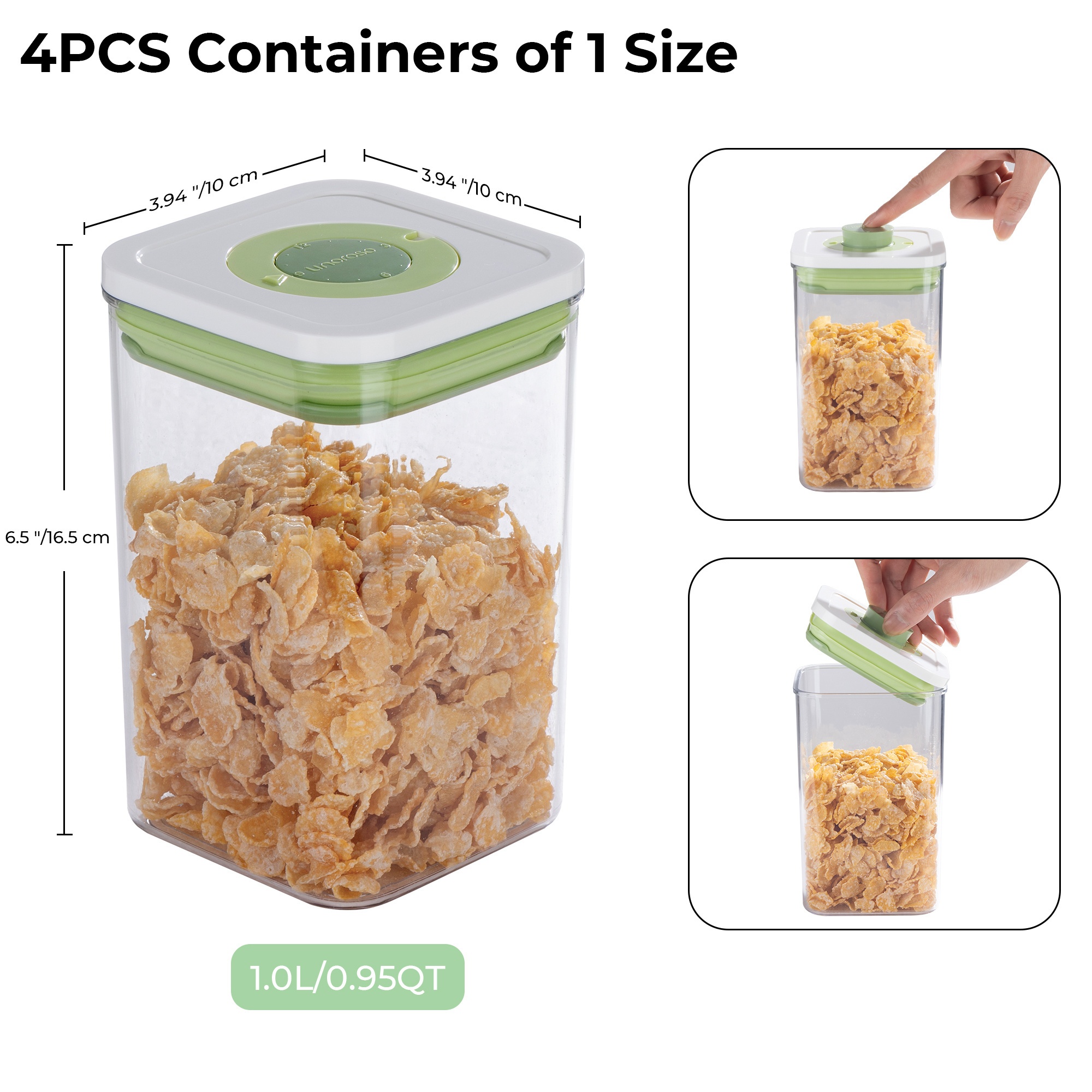 4-Piece Pop-Seal Food Storage  - Food Storage Without Pantry 评论和价格