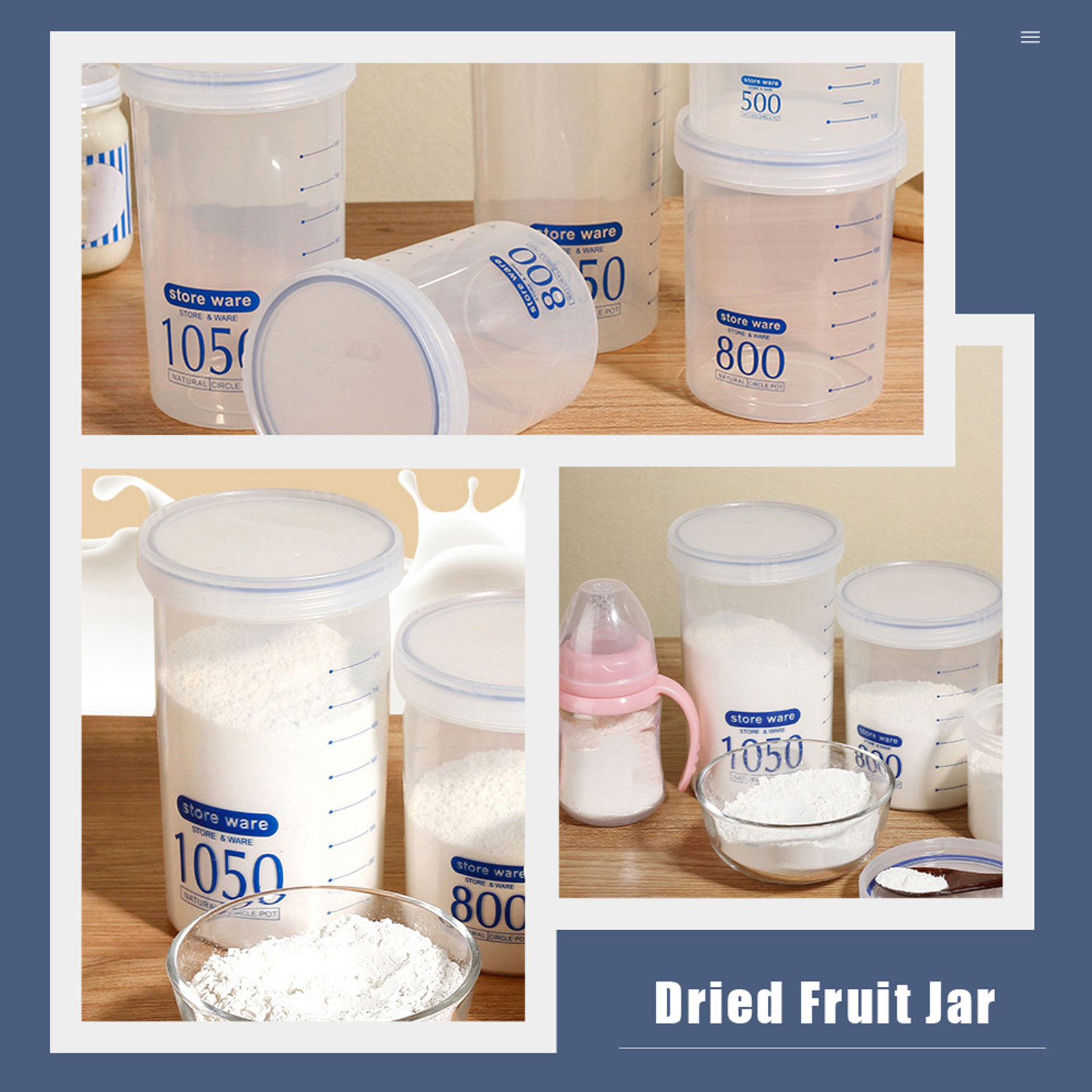 2Pcs Premium Airtight Food Sto - Airtight Cereal Jar 评论和价格