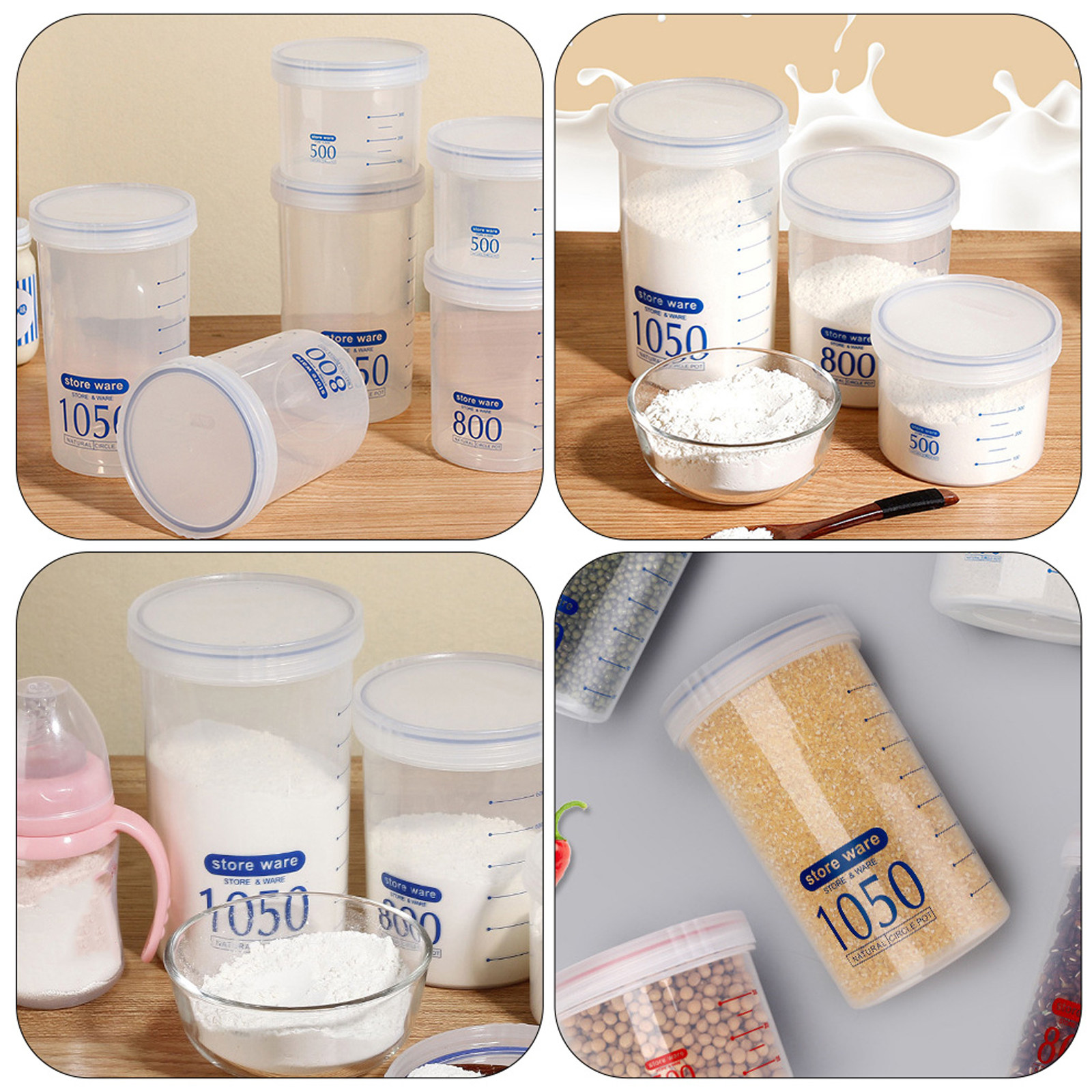2Pcs Premium Airtight Food Sto - Airtight Cereal Jar 评论和价格