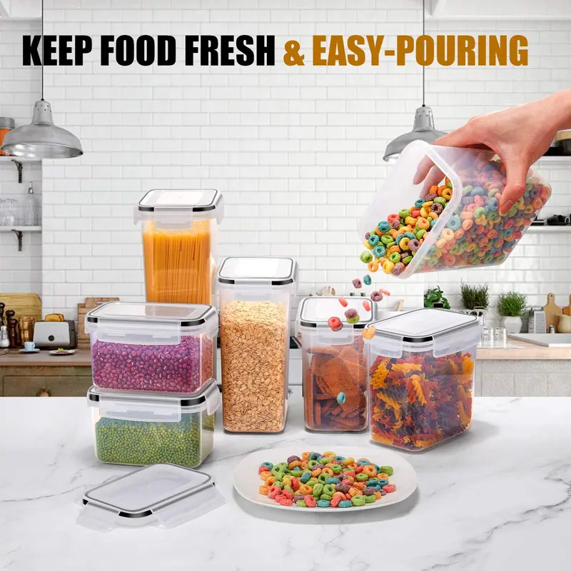 7Pcs Kitchen Food Storage Cont - Airtight Cereal Jar 评论和价格