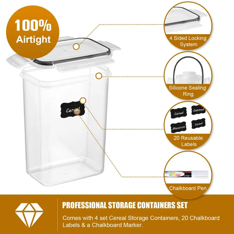 7Pcs Kitchen Food Storage Cont - Airtight Cereal Jar 评论和价格