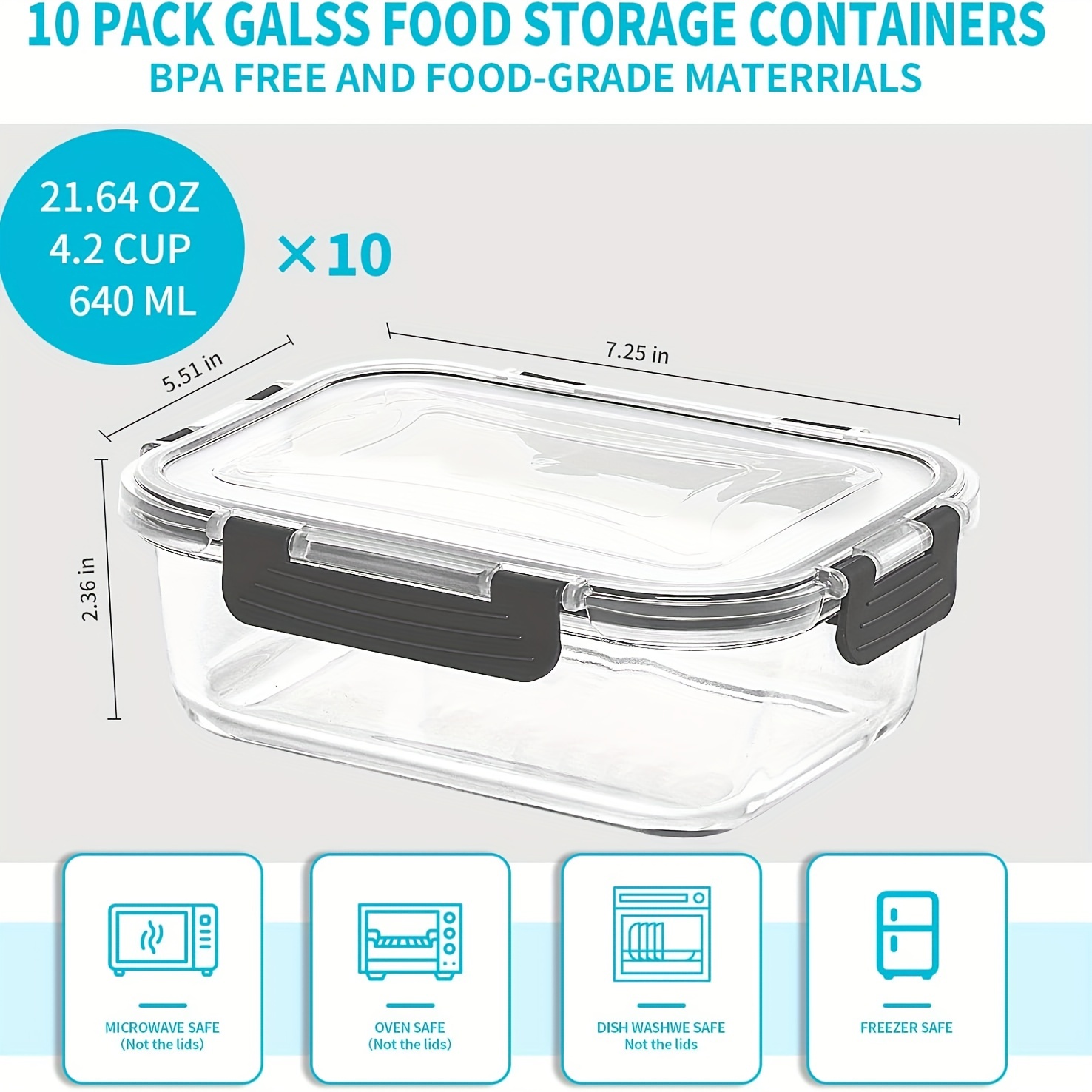 20 Pack 22oz Glass Meal Prep C - Food Storage Without Pantry 评论和价格