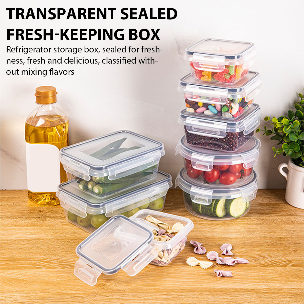 24Pcs/set Food Storage Box Set - Food Storage Jars Plastic 评论和价格