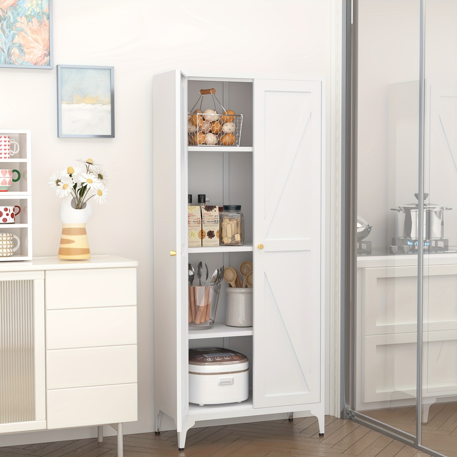 Metal Storage Cabinet, Metal K - Food Storage Without Pantry 评论和价格