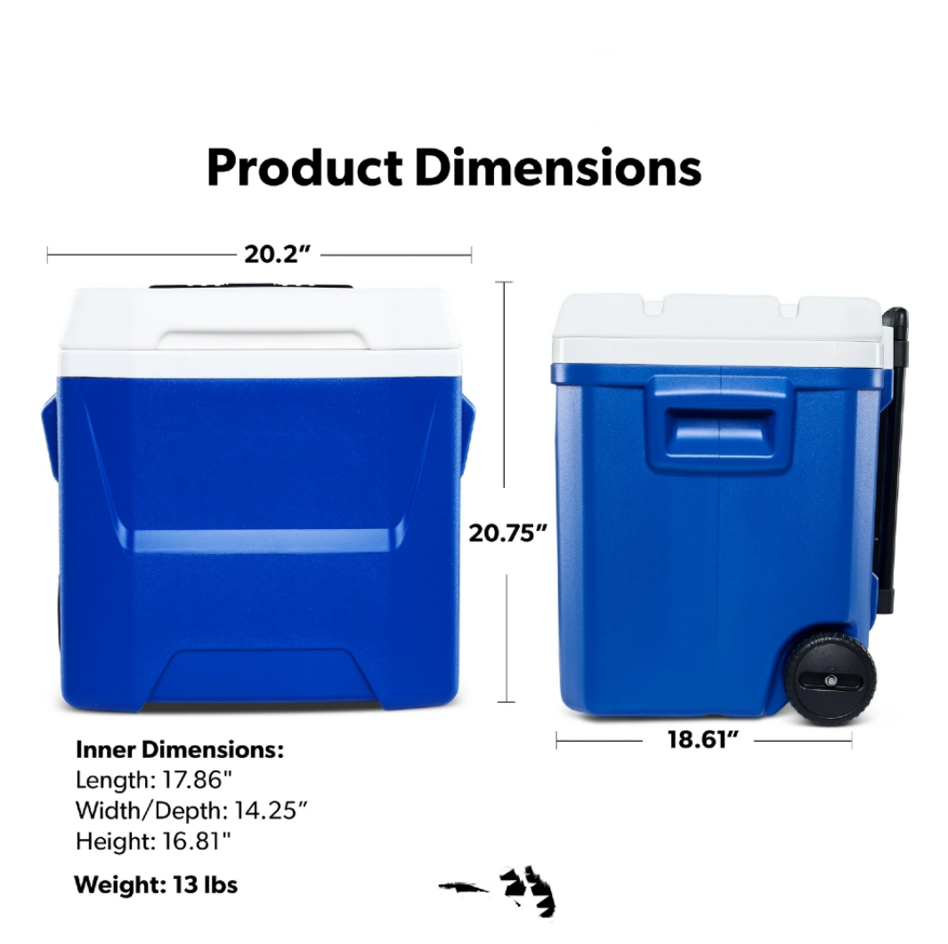 60 QT Blue Laguna Wheeled Hard - Food Storage In Cooler 评论和价格