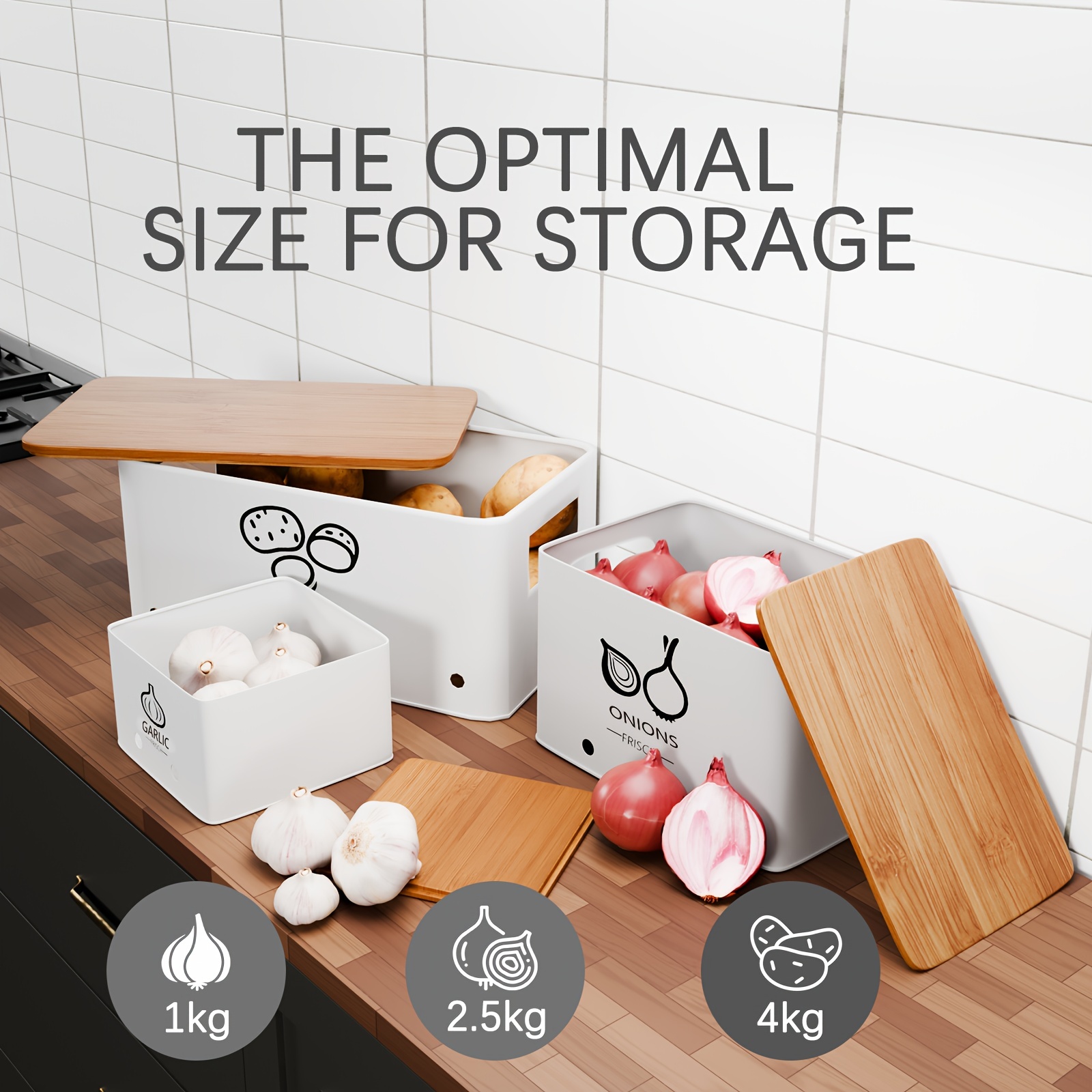 3pcs Vegetable Storage Box, Po - Food Storage Without Pantry 评论和价格