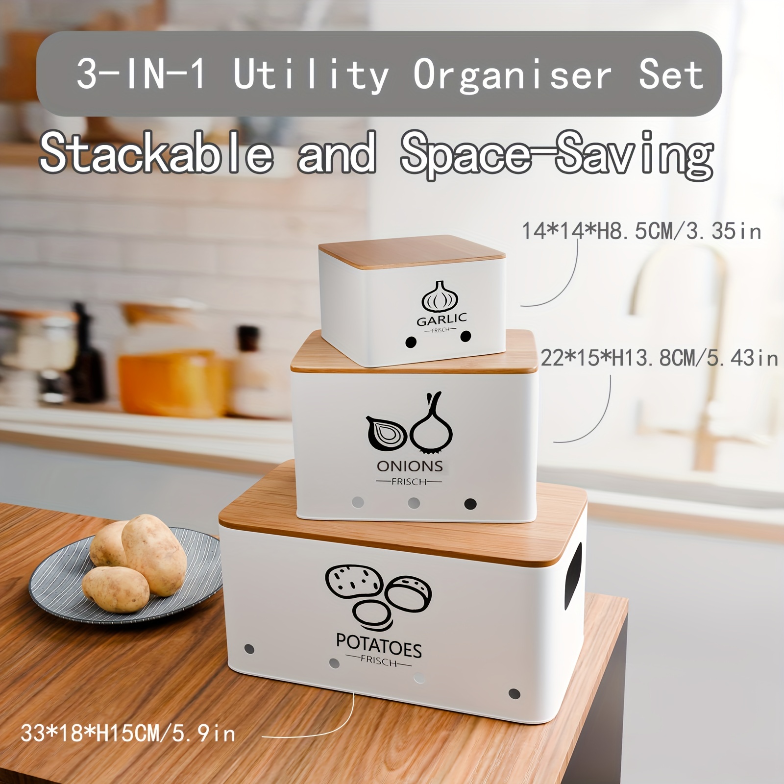 3pcs Vegetable Storage Box, Po - Food Storage Without Pantry 评论和价格