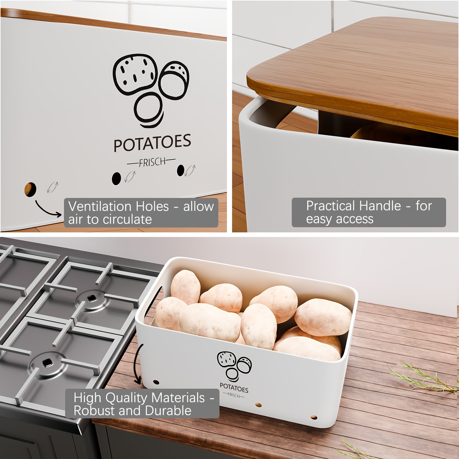 3pcs Vegetable Storage Box, Po - Food Storage Without Pantry 评论和价格
