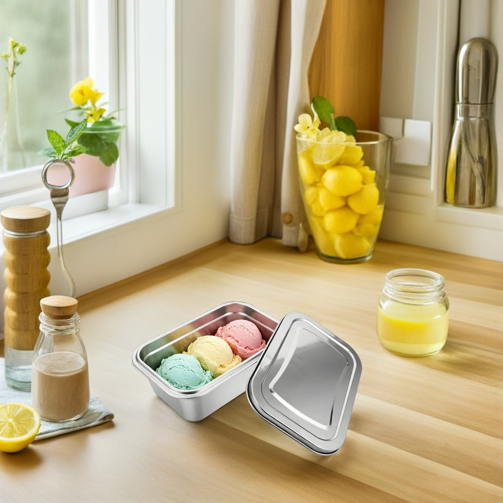 1.8L Ice Cream Box Stainless S - Food Storage Plastic Boxes 评论和价格