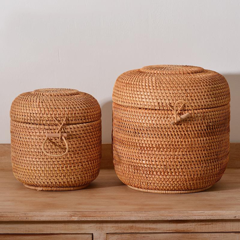 Handwoven Rattan Tea Storage B - Food Storage Roll Bags 评论和价格