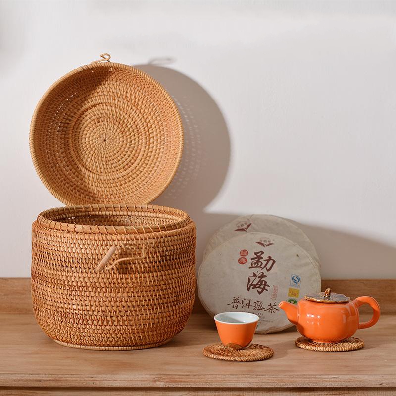 Handwoven Rattan Tea Storage B - Food Storage Roll Bags 评论和价格