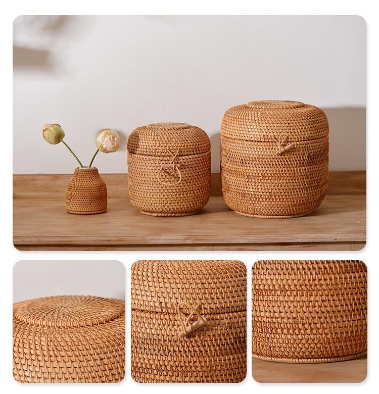 Handwoven Rattan Tea Storage B - Food Storage Roll Bags 评论和价格