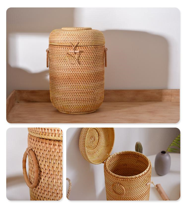 Handwoven Rattan Tea Storage B - Food Storage Roll Bags 评论和价格