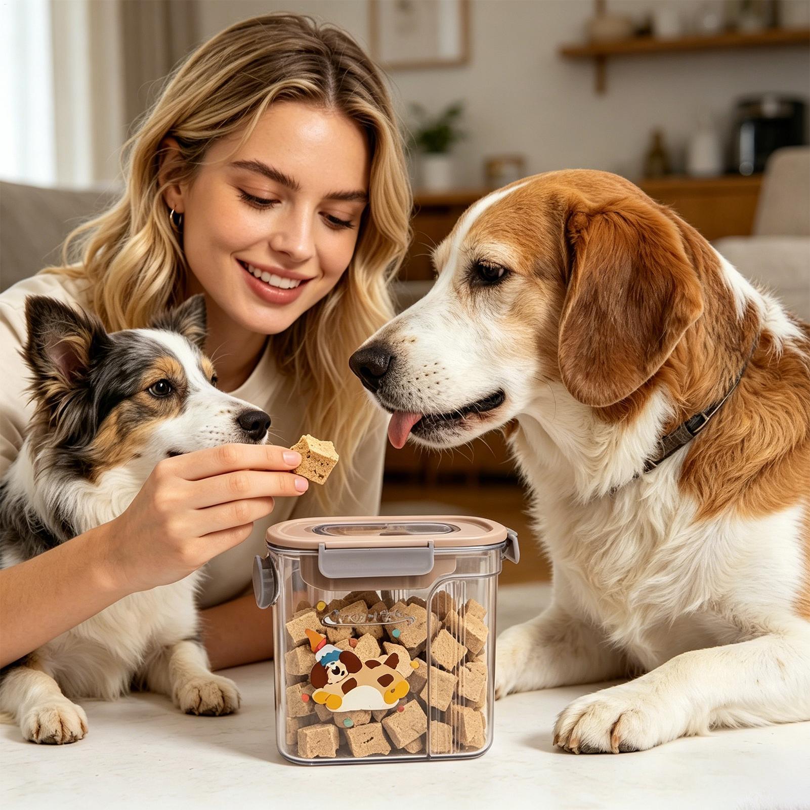 Dog Treat Container Side Pouri - Airtight Cereal Jar 评论和价格