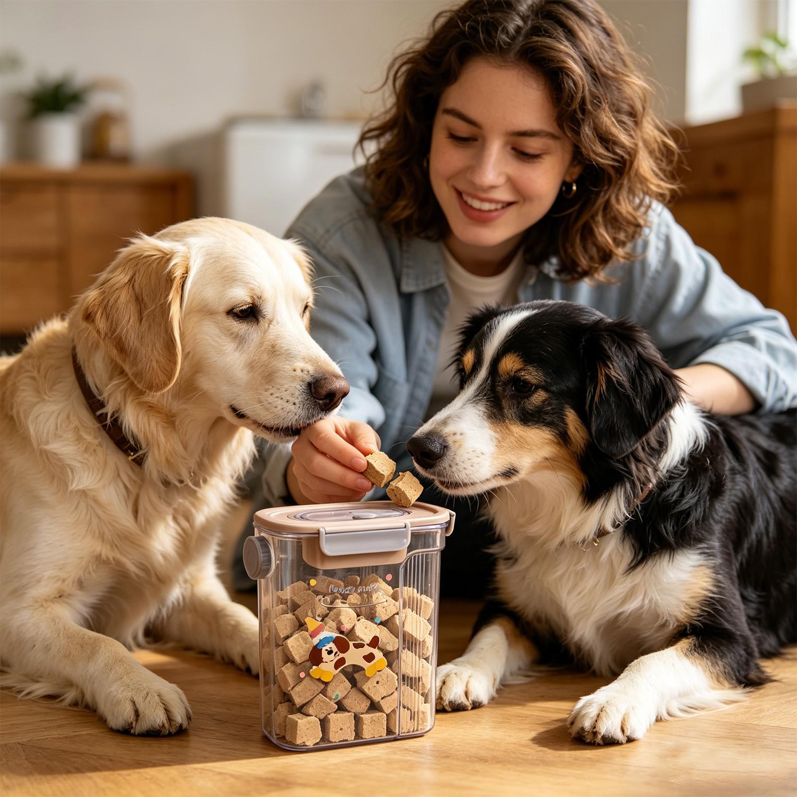 Dog Treat Container Side Pouri - Airtight Cereal Jar 评论和价格