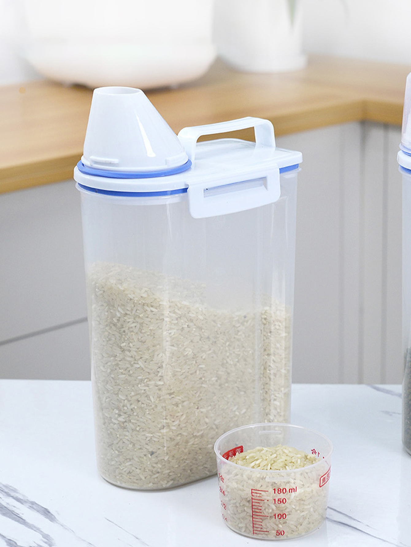 Large Capacity Plastic Rice Bu - Airtight Cereal Jar 评论和价格