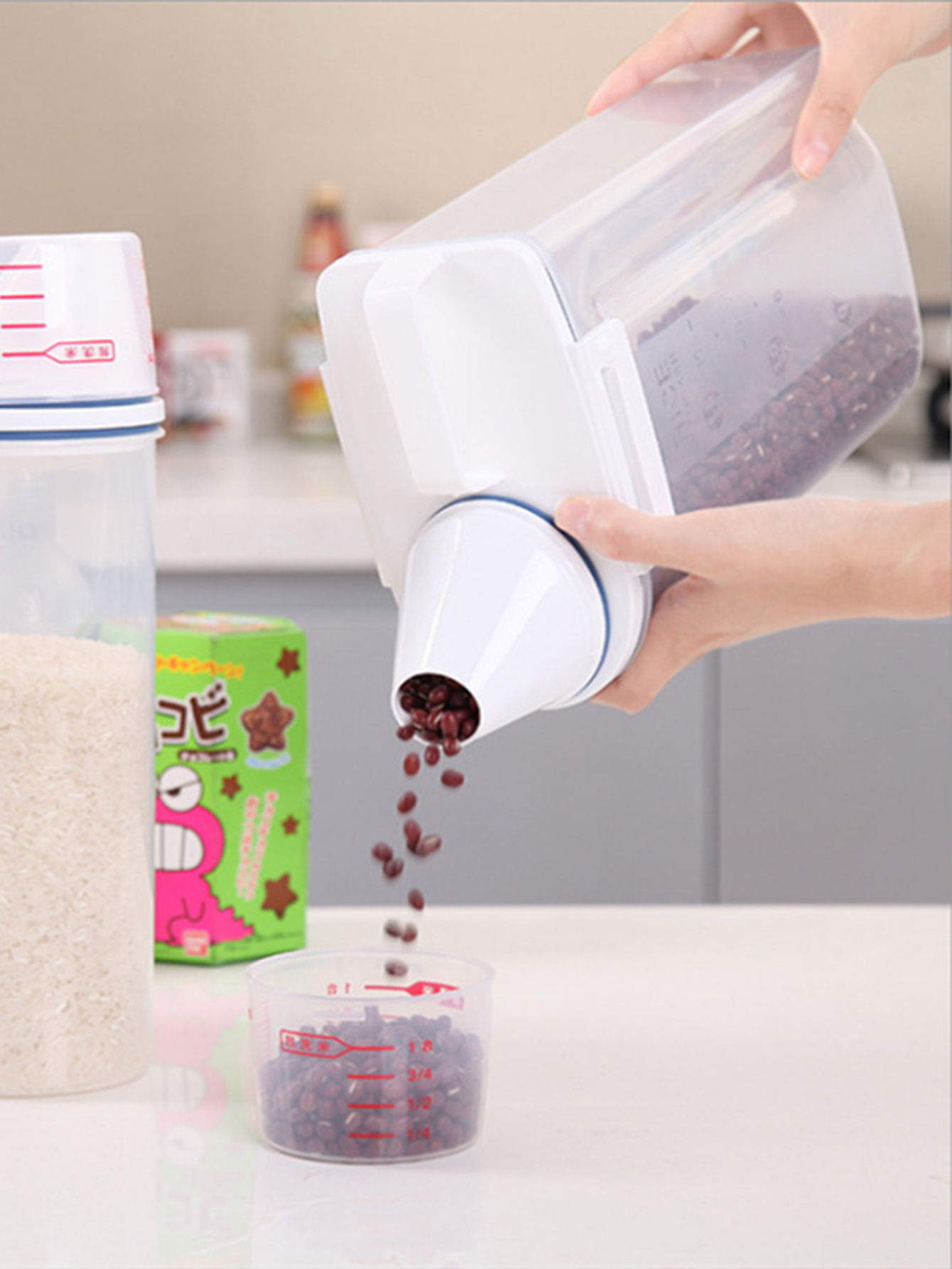 Large Capacity Plastic Rice Bu - Airtight Cereal Jar 评论和价格