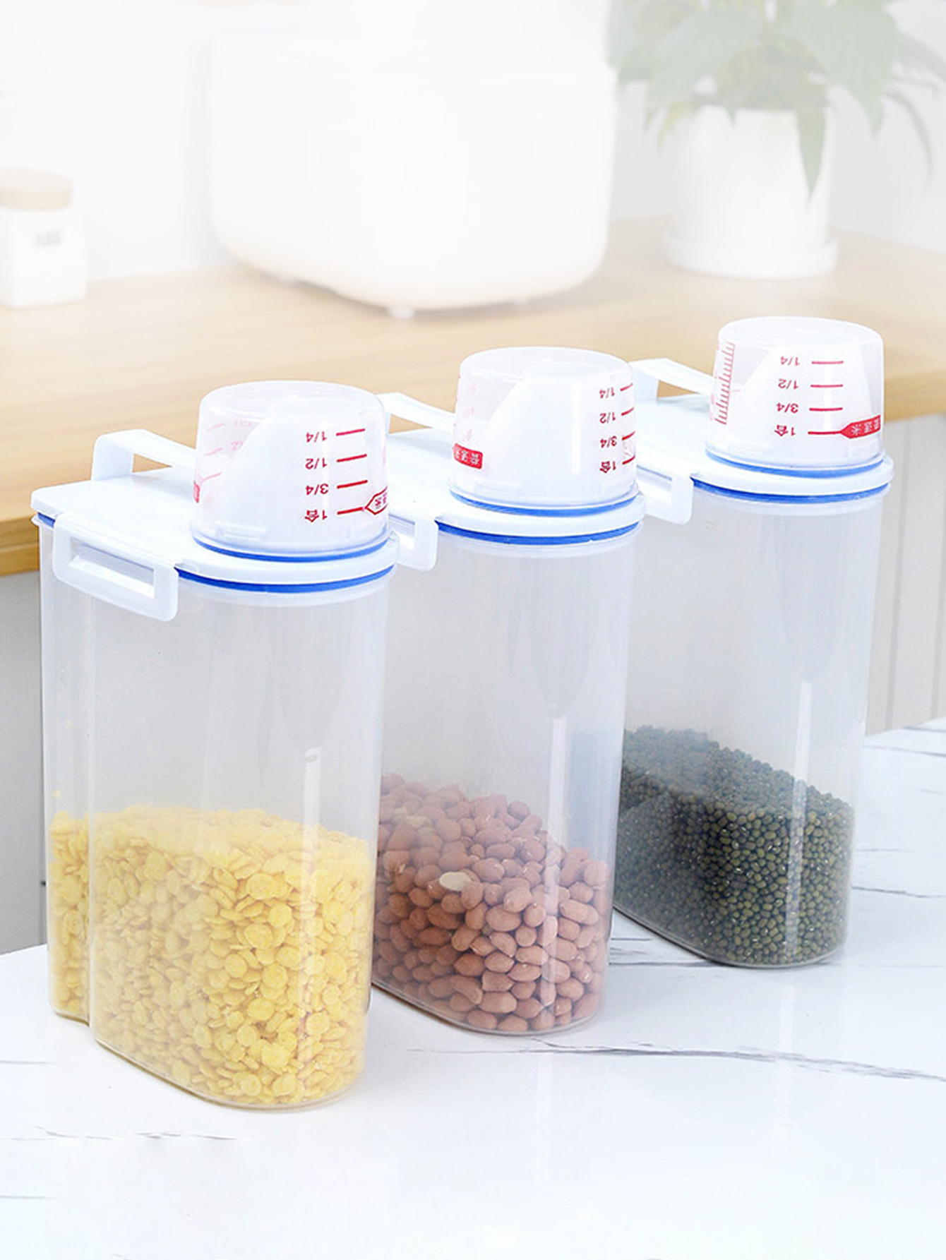 Large Capacity Plastic Rice Bu - Airtight Cereal Jar 评论和价格