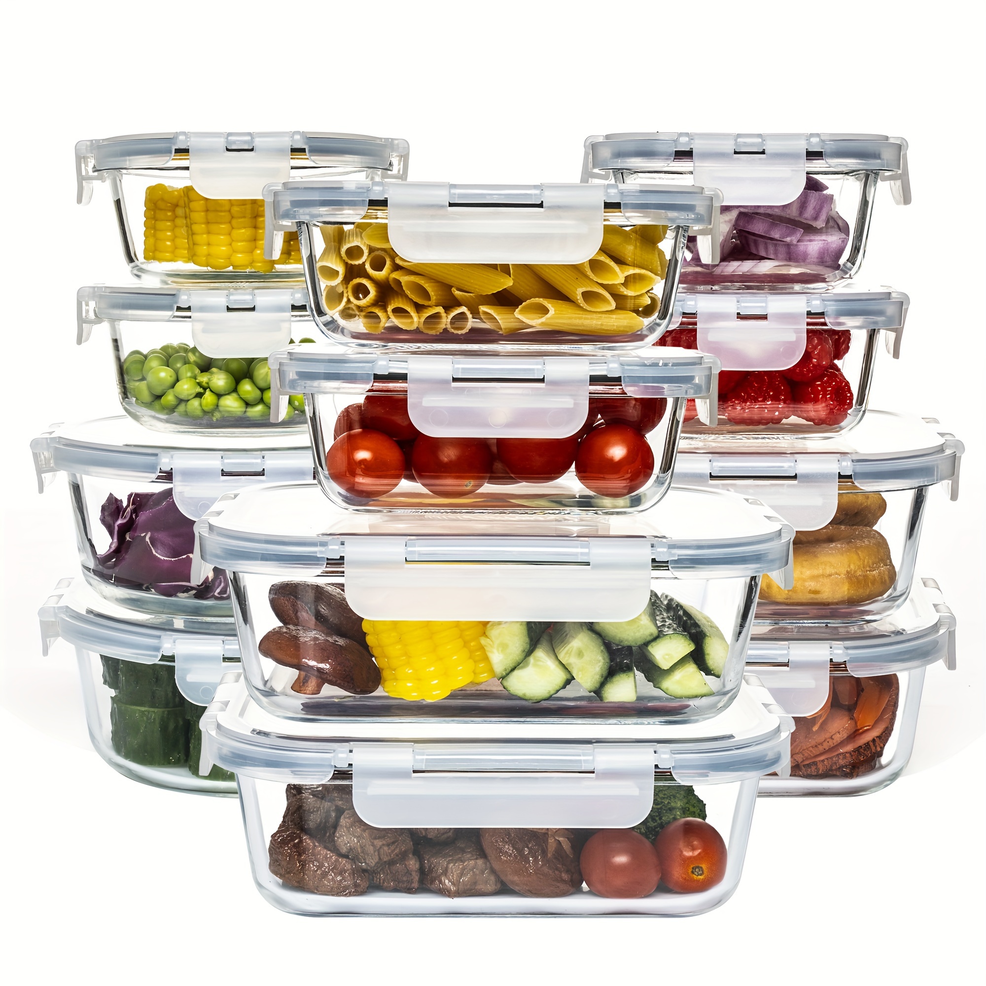 24-Piece High Borosilicate Gla - Food Storage Without Pantry 评论和价格