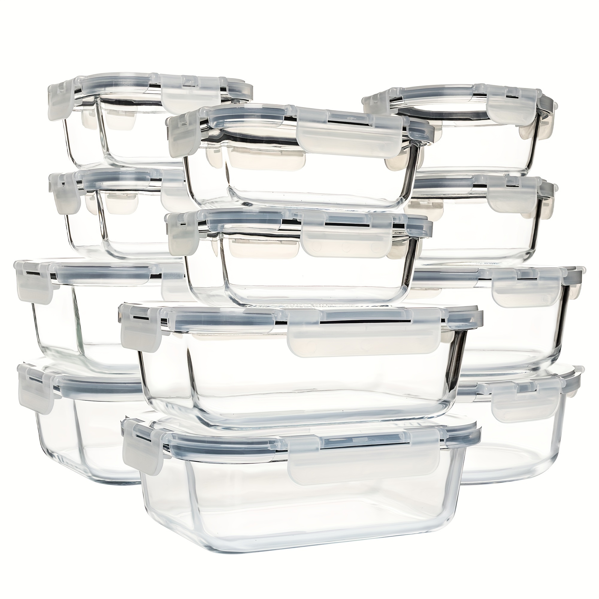 24-Piece High Borosilicate Gla - Food Storage Without Pantry 评论和价格