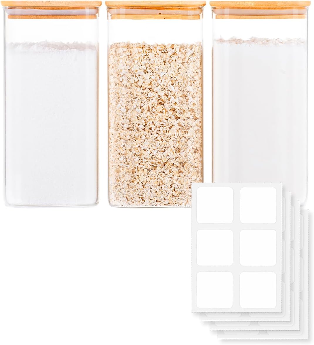 Glass Food Storage Jars with A - Food Storage Pantry 评论和价格