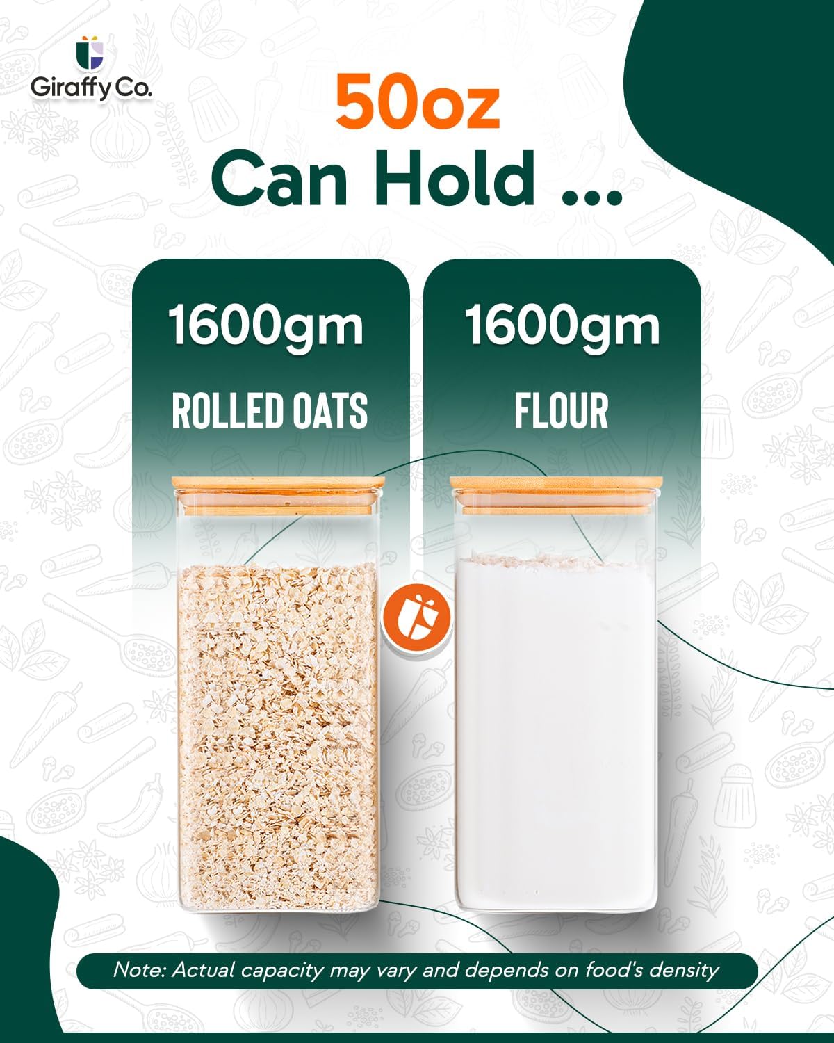Glass Food Storage Jars with A - Food Storage Pantry 评论和价格