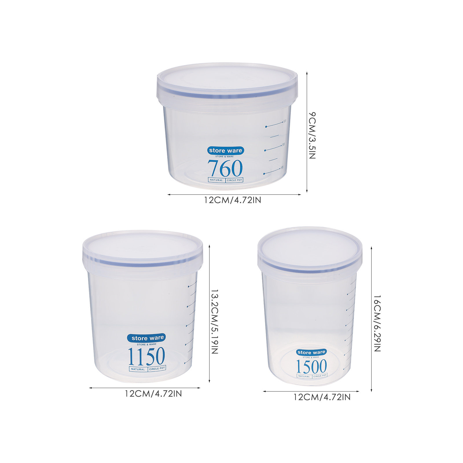 3Pcs Airtight Food Storage Jar - Airtight Cereal Jar 评论和价格