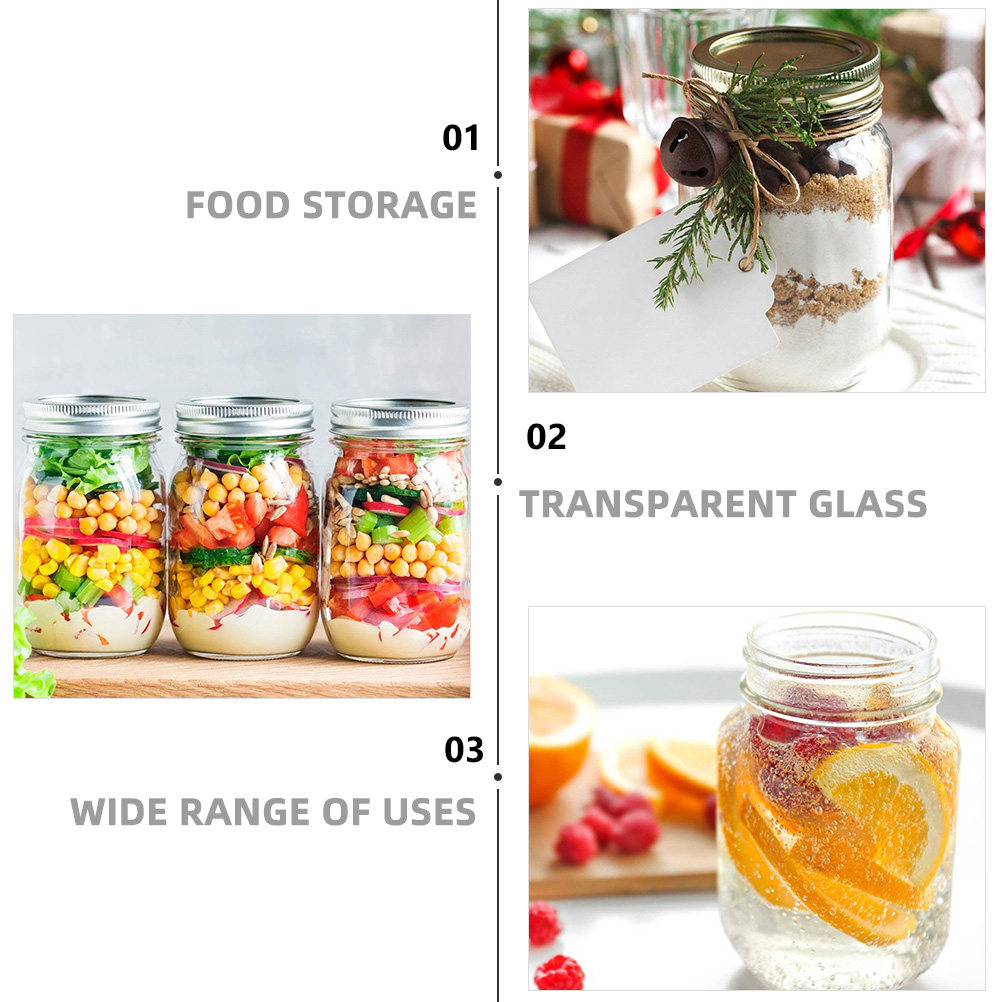 6Pcs Round Glass Food Storage  - Food Storage Jars Plastic 评论和价格