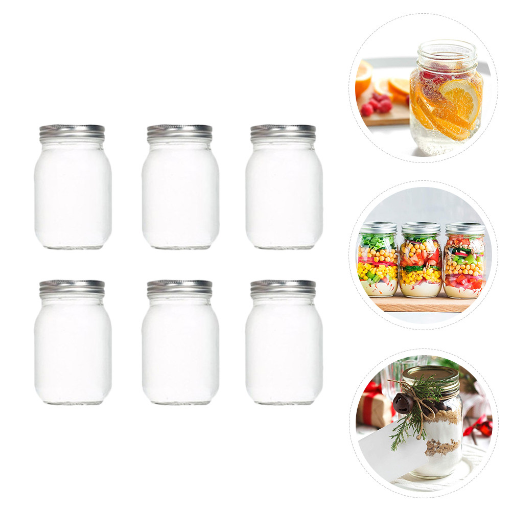 6Pcs Round Glass Food Storage  - Food Storage Jars Plastic 评论和价格