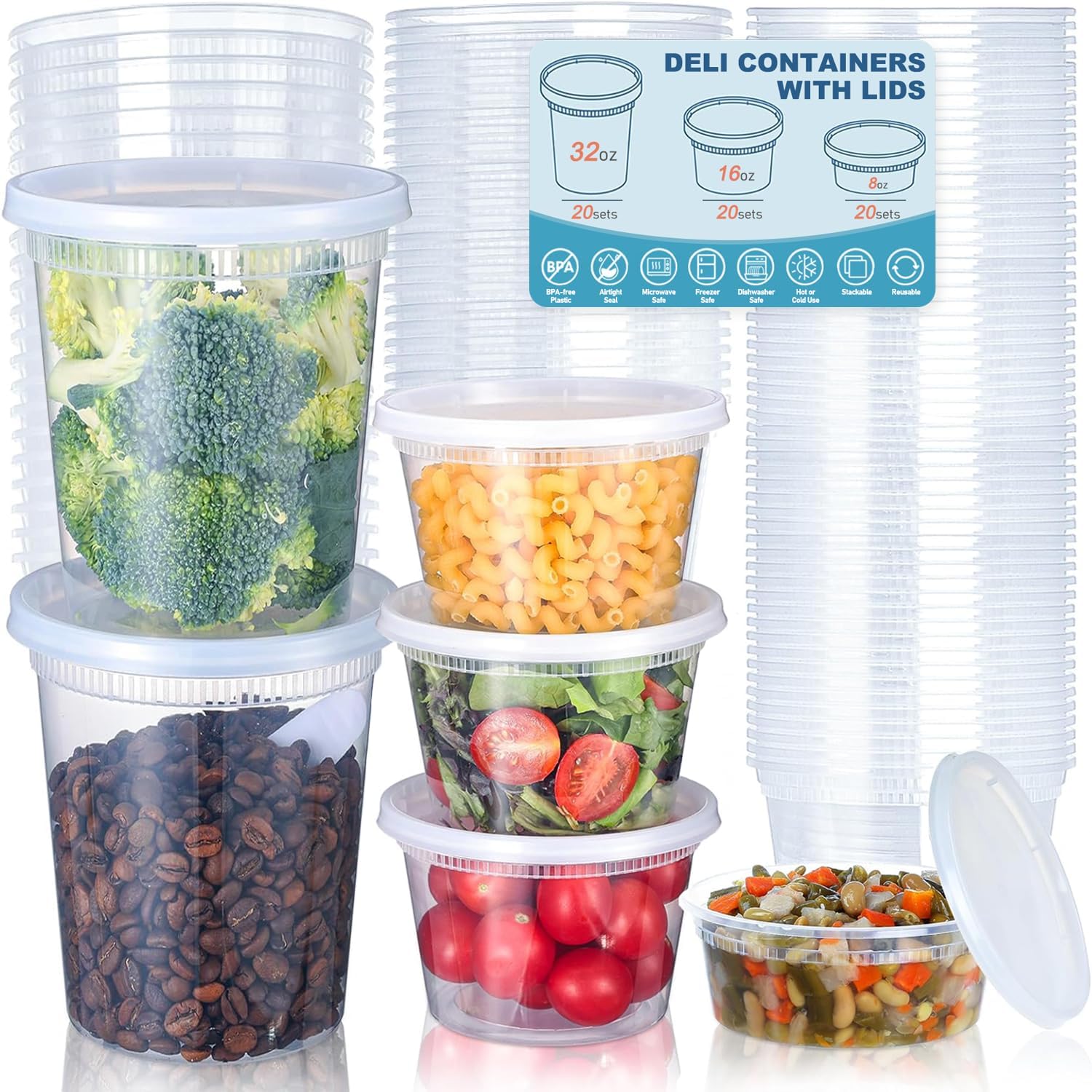 24pcs Deli Food Storage Contai - Food Storage Jars Plastic 评论和价格